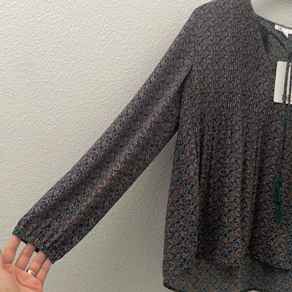 NWT DR2 by Daniel Rainn boho floral peasant top size small - Picture 4 of 6